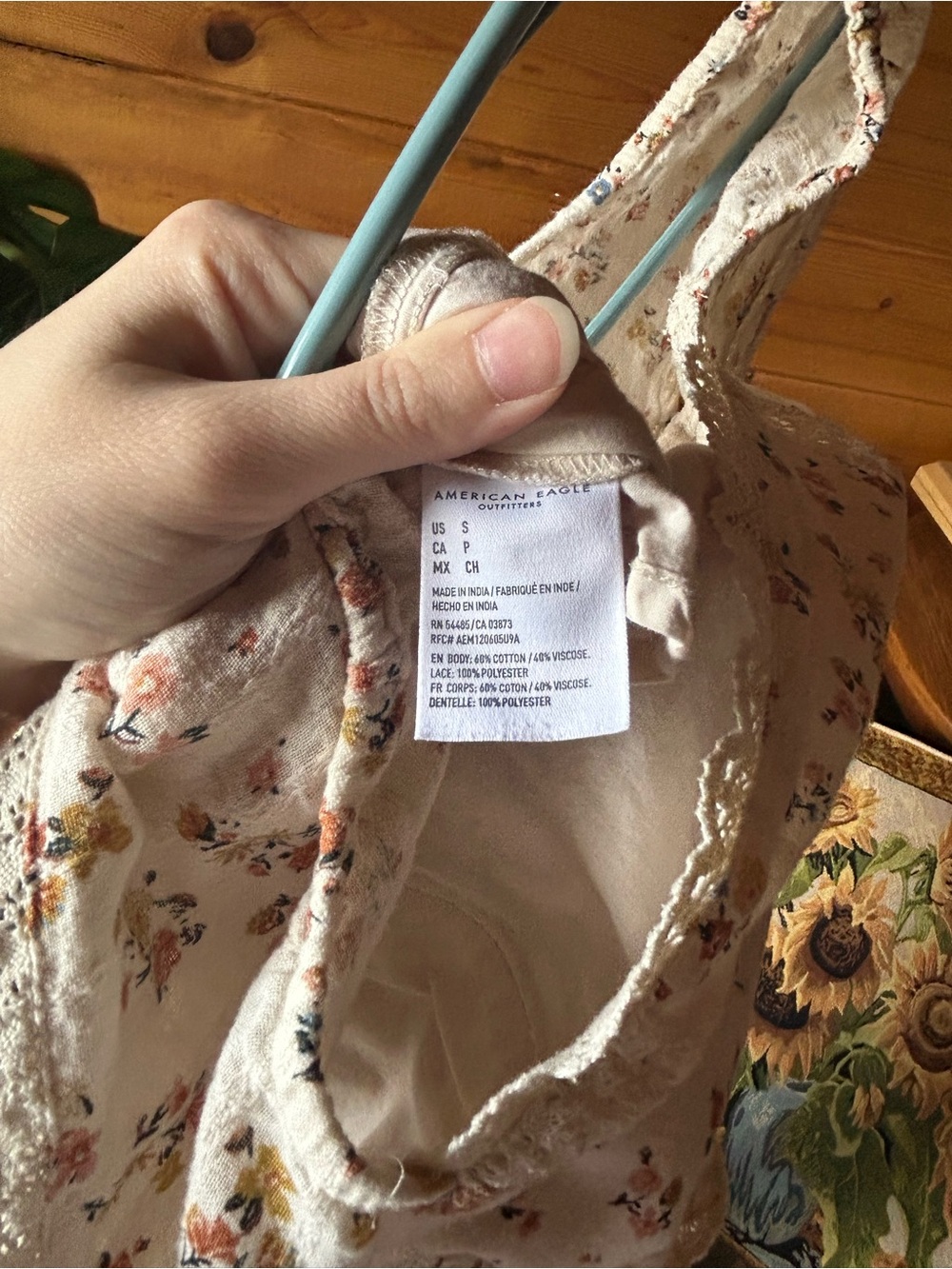 American Eagle Outfitters Cream Floral Dress with Floral Accents